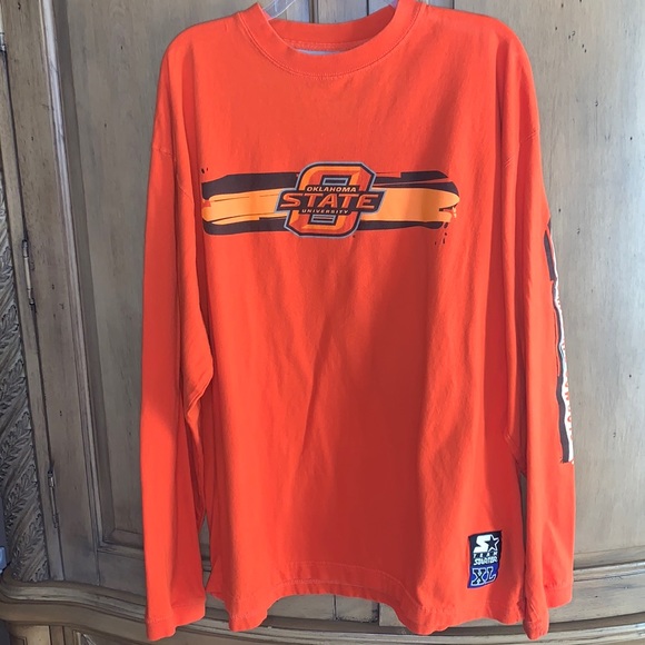 Oklahoma State University Mens Long Sleeve Starter T-Shirt. - Picture 1 of 11